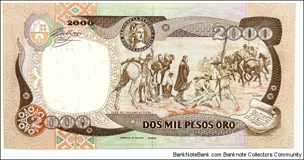 Banknote from Colombia year 1990
