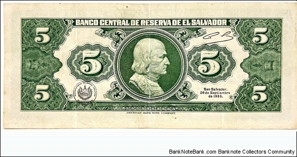 Banknote from El Salvador year 1983