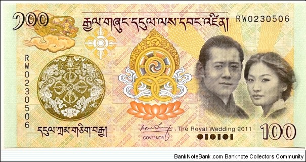 100 Ngultrum (Royal Wedding 2011) Banknote