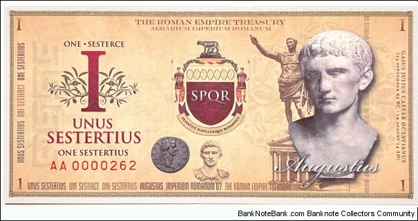 1 Sesterce / 1 Sestertius (Private Issue) Banknote