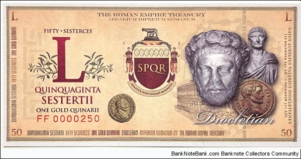 50 Sesterces / 1 Gold Quinarii (Private Issue) Banknote