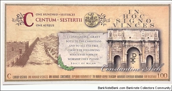 Banknote from Roman Empire year 2007