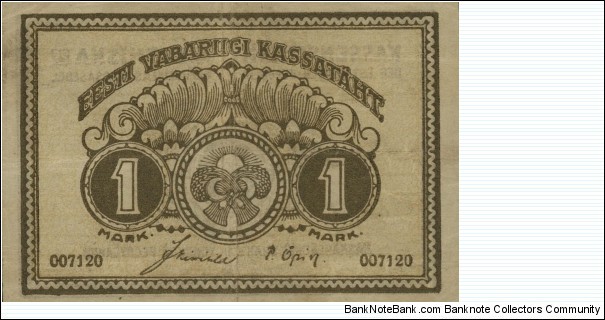 Estonia 1 Mark 1919 Banknote