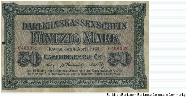 50 Mark -  Darlehnskasse Ost. Banknote