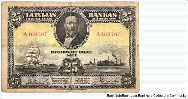 25 Lati Banknote