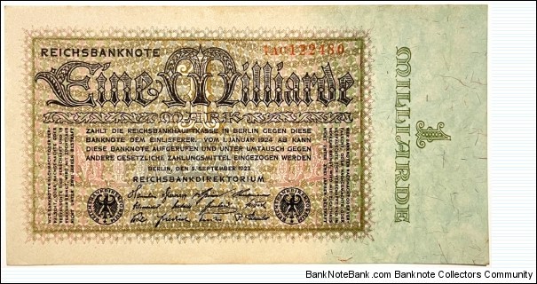 1.000.000.000 Mark (Weimar Republic 1923)  Banknote