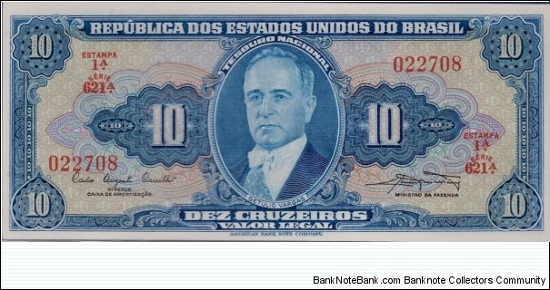 P-167a 10 Cruzeiros Banknote