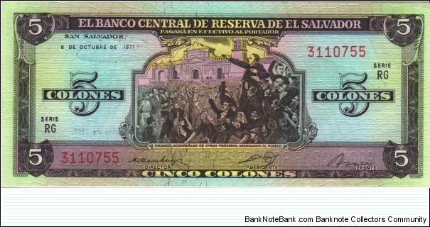 P-126 5 Colones Banknote