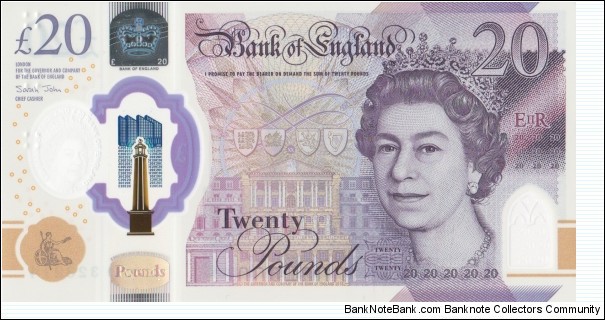 UK (Bank of England) 20 pounds 2018 Banknote