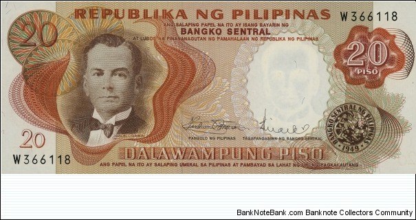 20 Piso - Manuel Quezon Banknote