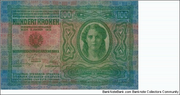 AUSTRIA-HUNGARY 100 Kronen 1912 Banknote
