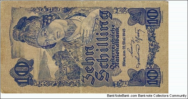 AUSTRIA 10 Schilling 1945 Banknote