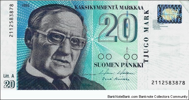 FINLAND 20 Markkaa 1993 Banknote