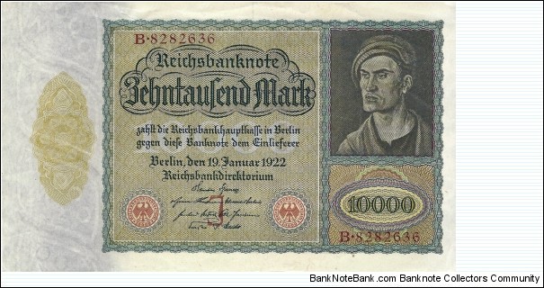 GERMANY 10,000 Mark 1922 Banknote