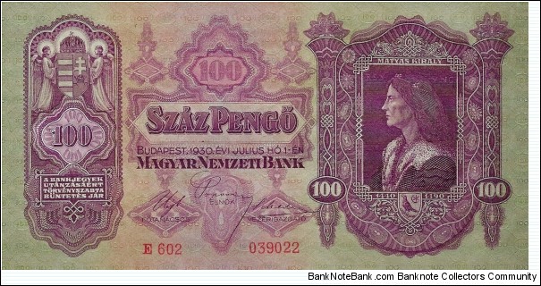 HUNGARY 100 Pengo 1930 Banknote
