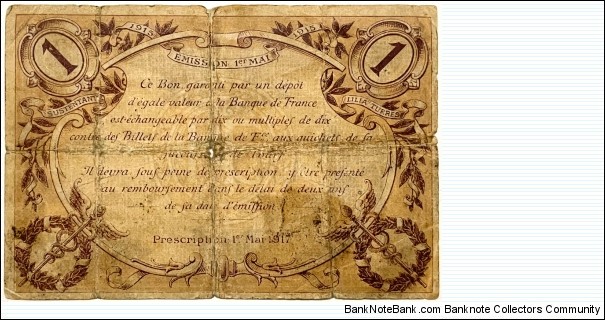 Banknote from France year 1915