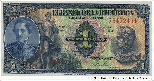 Colombia 1 Peso  Banknote
