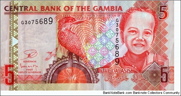 The Gambia N.D. (2013) 5 Dalasis. Banknote