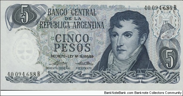 Argentina 5 Pesos Banknote