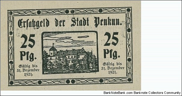 25 Pfennig Notgeld - Penkun. Banknote
