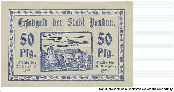 50 Pfennig Notgeld - Penkun. Banknote