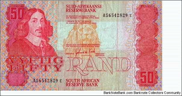South Africa N.D. (1984) 50 Rand. Banknote