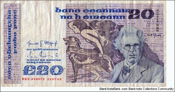 Ireland 1983 20 Pounds. Banknote