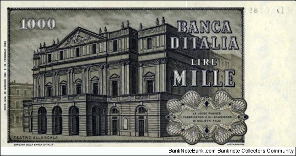 Banknote from Italy year 1981