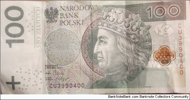 100 Złotych CU3990400 Banknote