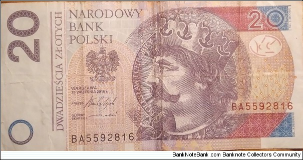 20 Złotych BA5592816 Banknote