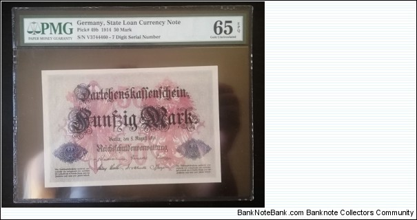 Darlehenkassenschein 50 Mark Germany PMG grading Banknote