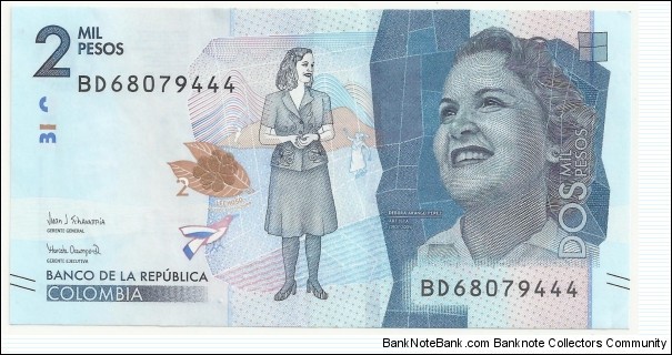 Colombia 2000 Pesos 2019 Banknote