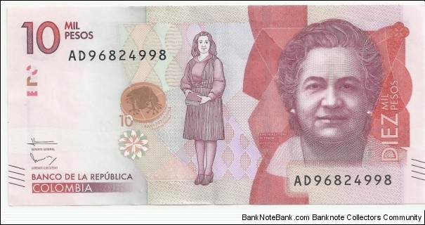 Colombia 10000 Pesos 2016 Banknote