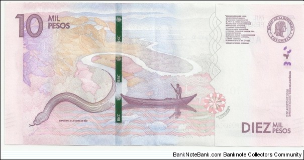Banknote from Colombia year 2016
