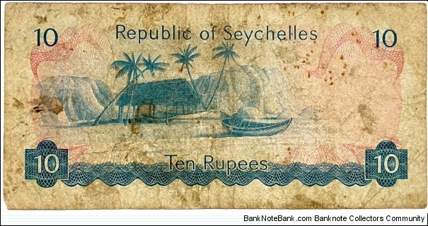 Banknote from Seychelles year 1976
