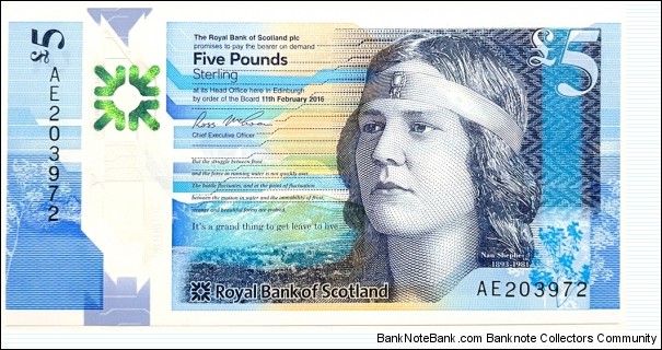 5 Pounds Sterling (Royal Bank of Scotland / 2016)  Banknote