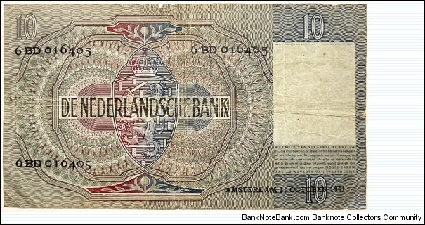 Banknote from Netherlands year 1941