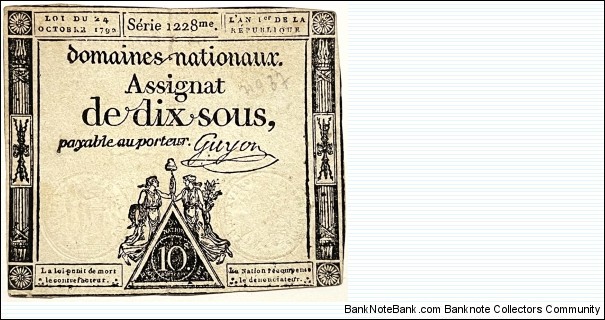 10 Sous (Assignat 1792)  Banknote