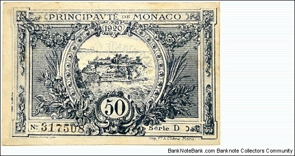 Banknote from Monaco year 1920