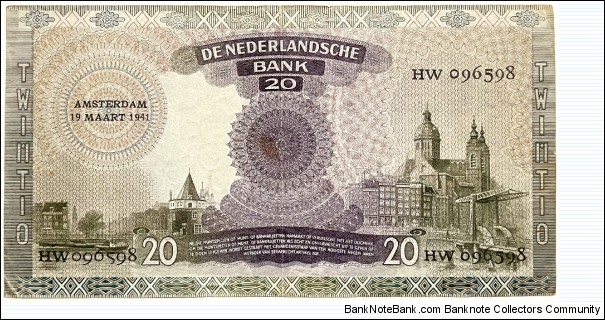 Banknote from Netherlands year 1941
