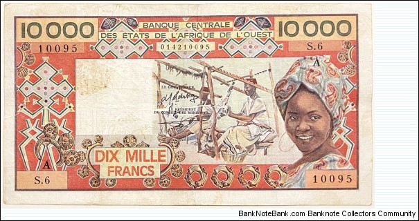 10.000 Francs (Ivory Coast) Banknote