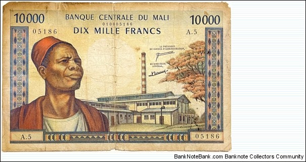 10.000 Francs (Issue of 1970-1984) Banknote