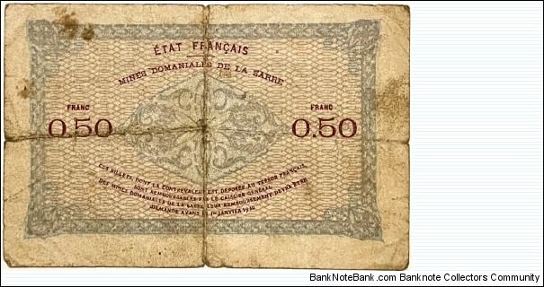Banknote from France year 1919