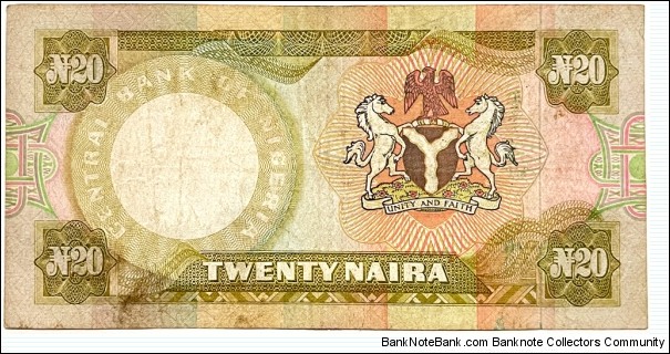 Banknote from Nigeria year 1977