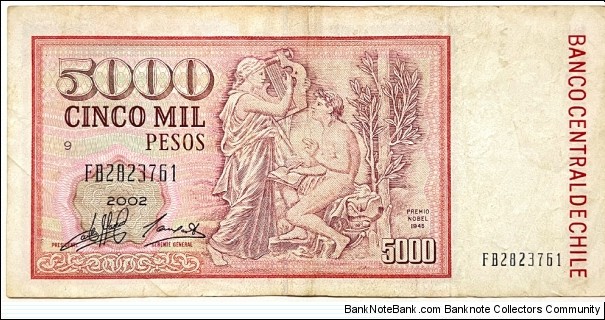 Banknote from Chile year 2002