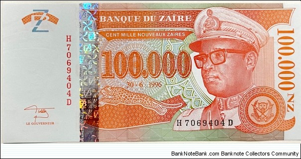 100.000 Nouveaux Zaires (Republic of Zaire)  Banknote
