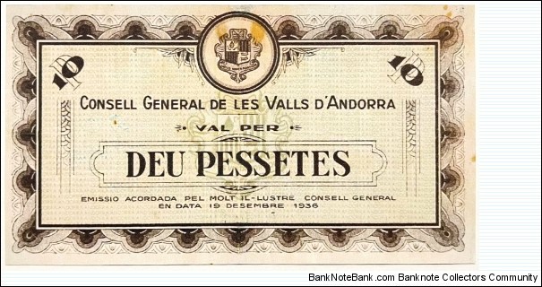 10 Pessetes (2nd Issue / Official Reproduction) Banknote