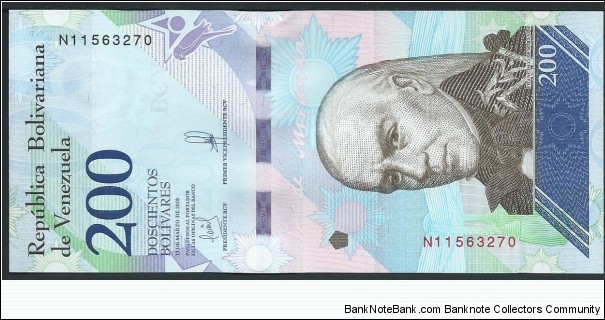 200 Bolivares / pk 107b Banknote
