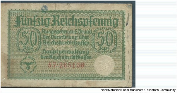 50 Reichspfennig / pk R 135 / Occupied Territories - WWII Banknote