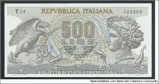 (Reproduction) / 500 Lire / pk (93a) / (1970)  Banknote